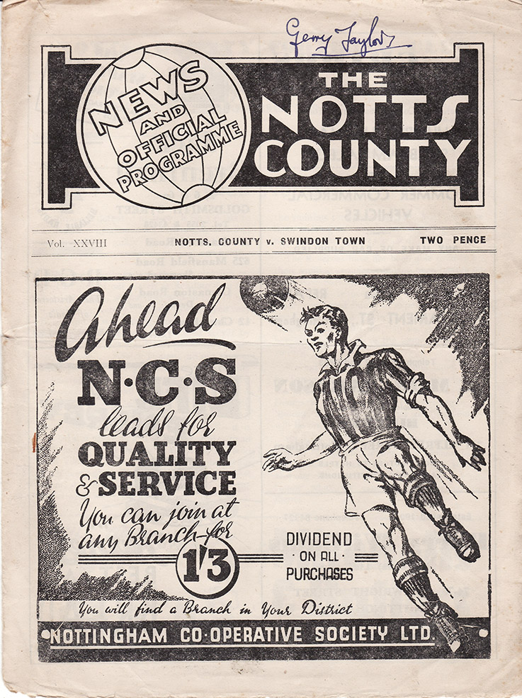 <b>Thursday, September 23, 1948</b><br />vs. Notts County (Away)